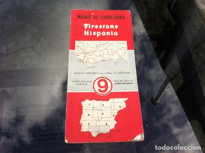 Paper Collecting Others: MAPA DE CARRETERAS (C&Aacute;DIZ M&Aacute;LAGA ALMER&Iacute;A HUELVA SEVILLA C&Oacute;RDOBA...) FIRESTONE 1962