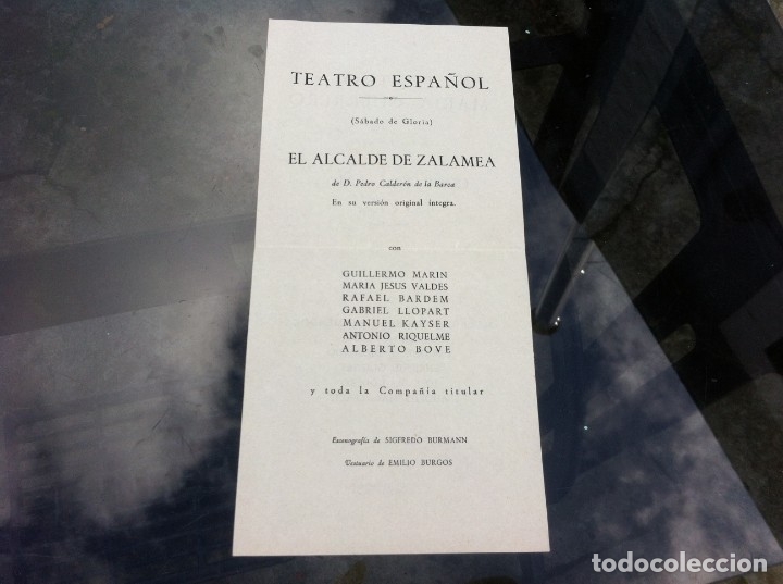 Collectionnisme Papier divers: PROGRAMA TEATRAL.  TEATRO MAR&Iacute;A GUERRERO COCK-TAIL PARTY DE T.S. ELIOT. TEATRO ESPA&Ntilde;OL. ALCALDE....