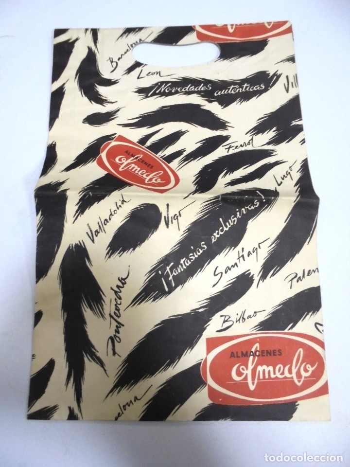 Sammelleidenschaft Andere Papierartikel: ANTIGUA BOLSA DE PAPEL. ALMACENES OLMEDO. 23 X 36CM. VER