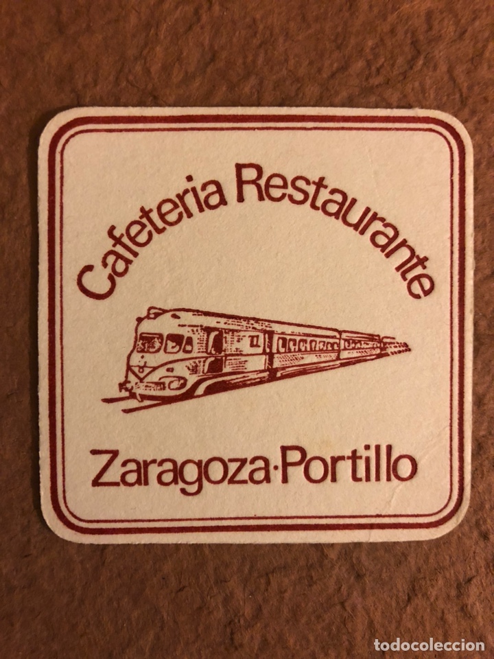 Collectionnisme Papier divers: CAFETER&Iacute;A RESTAURANTE ESTACI&Oacute;N (PORTILLO, ZARAGOZA). ANTIGUO POSAVASOS DE PAPEL.