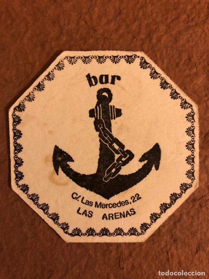 Collectionnisme Papier divers: BAR EL ANCLA (LAS ARENAS, VIZCAYA). ANTIGUO POSAVASOS DE PAPEL. 8 x 8 Cms.