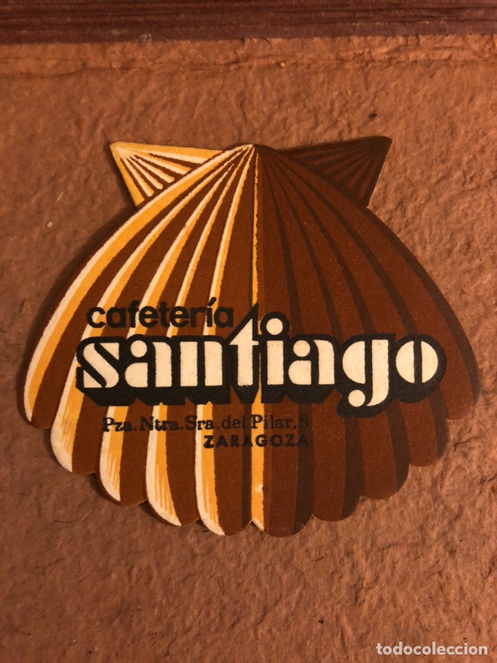 Collectionnisme Papier divers: CAFETER&Iacute;A SANTIAGO (ZARAGOZA). ANTIGUO POSAVASOS DE PAPEL. 9,5 x 11 Cms.