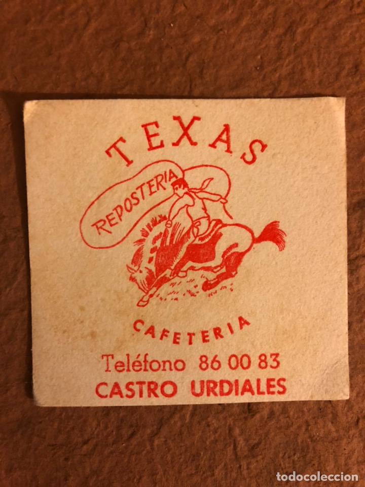 Paper Collecting Others: REPOSTER&Iacute;A TEXAS (CASTRO URDIALES). ANTIGUO POSAVASOS DE PAPEL. 7,6 x 7,6 Cms.