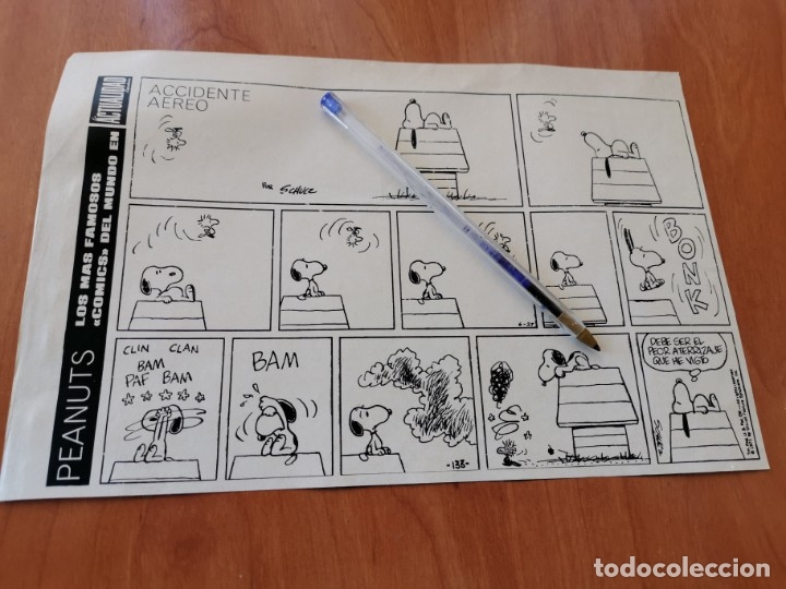 Otros Art&iacute;culos de Coleccionismo en Papel: ANTIGUO RECORTE REVISTA 1971 VI&Ntilde;ETA PEANUTS SNOOPY ACCIDENTE AEREO