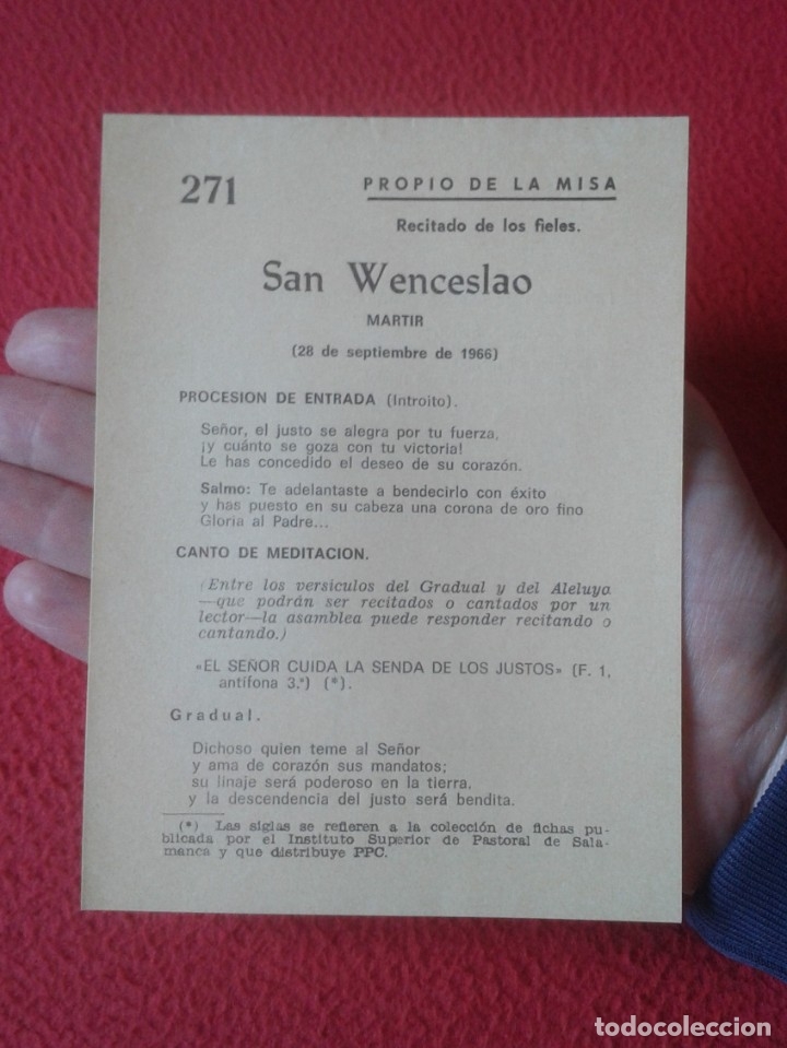 Otros art&iacute;culos de coleccionismo en papel: ANTIGUA HOJA FOLLETO PUBLICIDAD O SIMIL PPC PROPAGANDA POPULAR CAT&Oacute;LICA SAN WENCESLAO MARTIR VER FOT