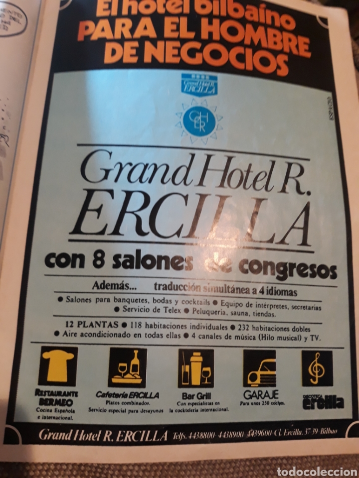 Otros art&iacute;culos de coleccionismo en papel: PUBLICIDAD DEL GRAND HOTEL R. ERCILLA . HOJA A&Ntilde;O 1984- 28 X 21 cm