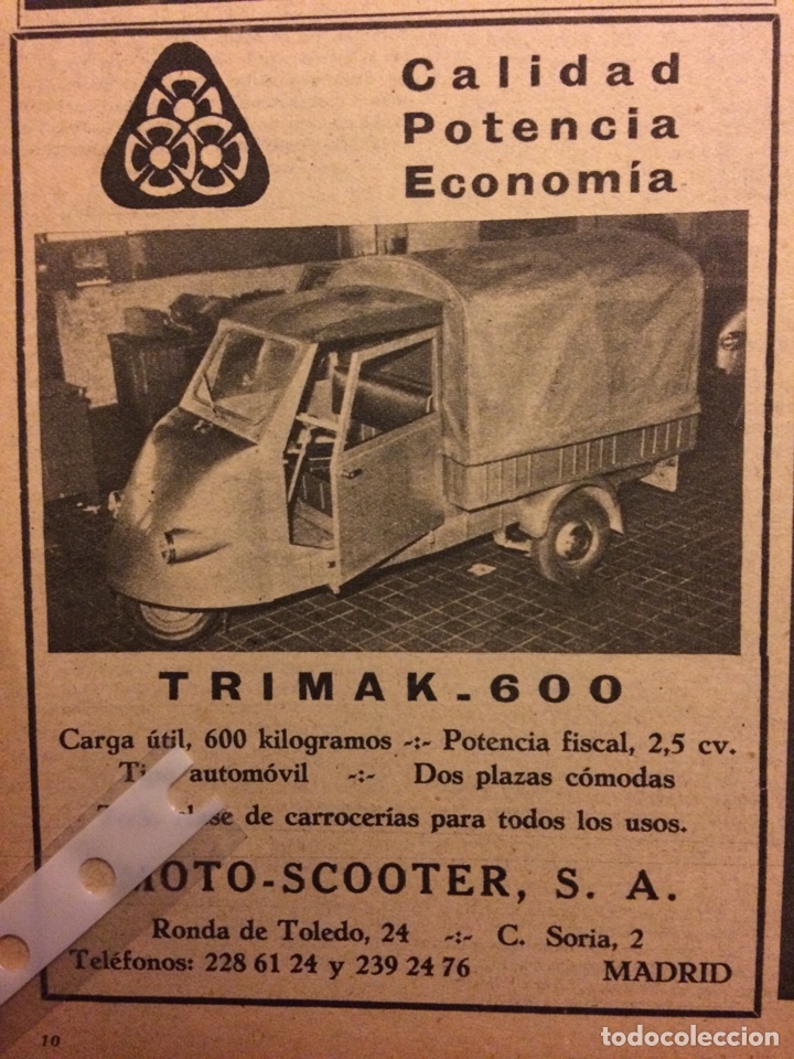 Paper Collecting Others: Publicidad motocarro trimak 600 de 1961