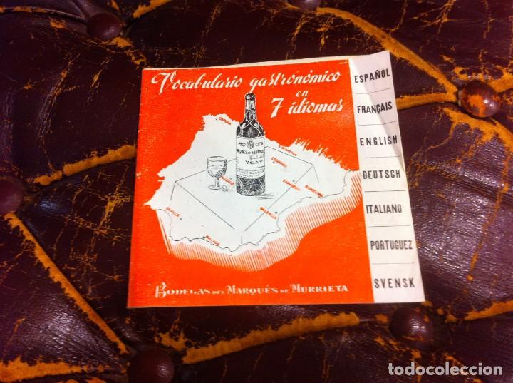 Outros artigos de papel: VOCABULARIO GASTRON&Oacute;MICO EN 7 IDIOMAS. BODEGAS DEL MARQU&Eacute;S DE MURRIETA.