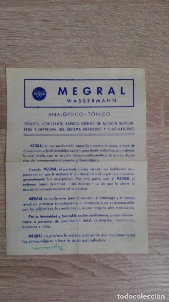Sammelleidenschaft Andere Papierartikel: PROSPECTO DE MEGRAL-ANALG&Eacute;SICO Y T&Oacute;NICO-WASSERMANN-A&Ntilde;OS 60.