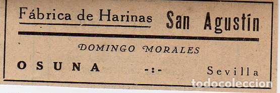 Otros Art&iacute;culos de Coleccionismo en Papel: ANUNCIO FABRICA DE HARINAS SAN AGUSTIN--OSUNA SEVILLA
