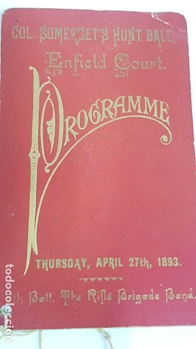 Otros art&iacute;culos de coleccionismo en papel: Programa, tarjeta de baile ingl&eacute;s. 1893 - Foto 2