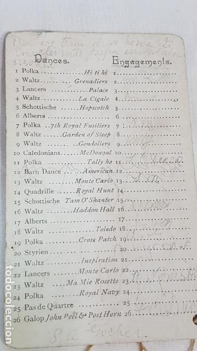 Otros art&iacute;culos de coleccionismo en papel: Programa, tarjeta de baile ingl&eacute;s. 1893 - Foto 3