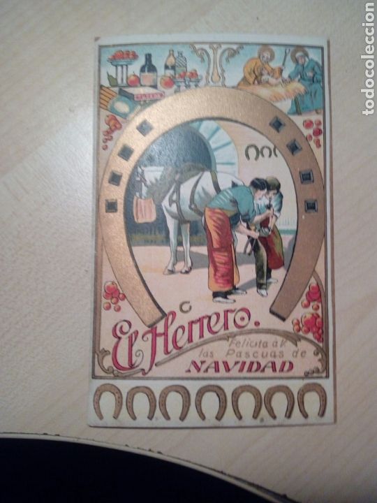 Otros art&iacute;culos de coleccionismo en papel: Felicitaci&oacute;n de Navidad - el herrero caballos - de &eacute;poca - no copia