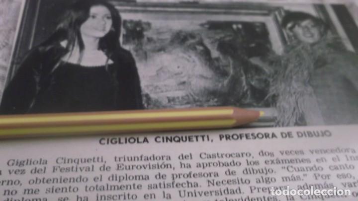 Otros Art&iacute;culos de Coleccionismo en Papel: RECORTE A&Ntilde;O 1970 - PROFESORA DIBUJO CANTANTE CIGLIOLA CINQUETI,GANADORA FESTIVAL EUROVISI&Oacute;N,SAN REMO
