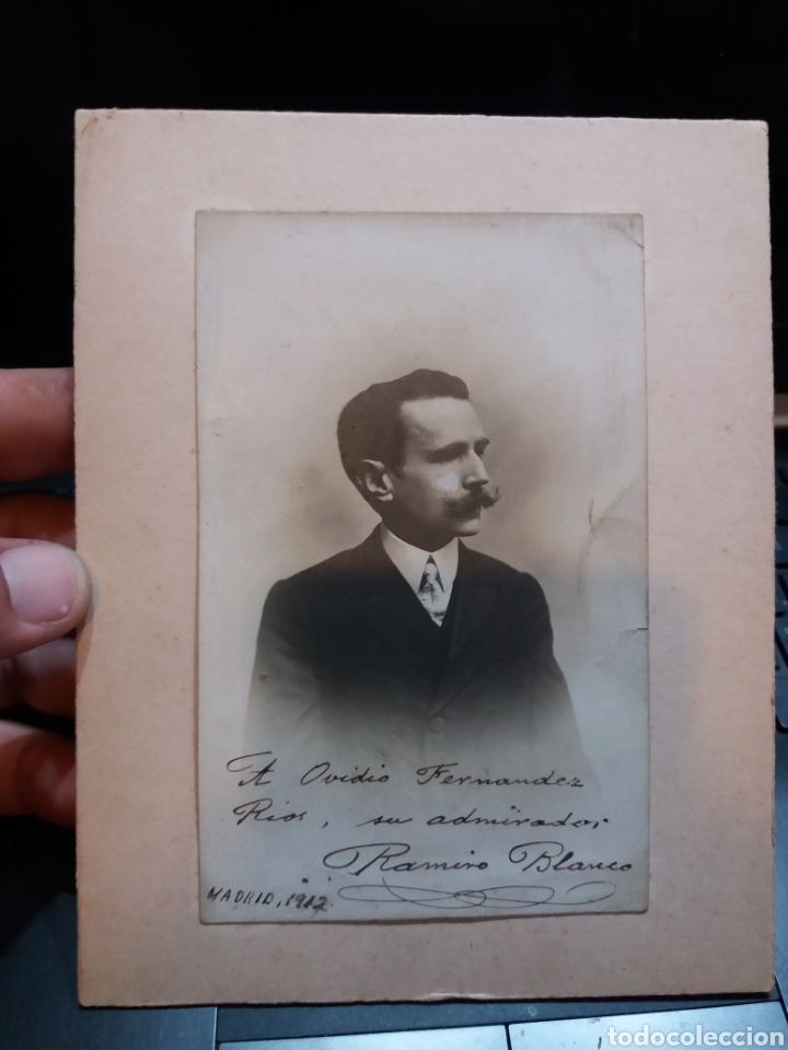 Otros Art&iacute;culos de Coleccionismo en Papel: Antigua fotograf&iacute;a de Ramiro Blanco c dedicaci&oacute;n y firma al escritor Uruguayo Ovidio Fern&aacute;ndez R&iacute;os