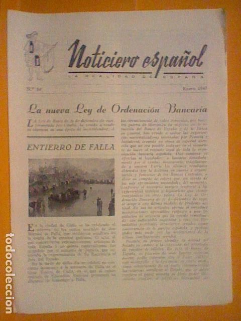 Otros Art&iacute;culos de Coleccionismo en Papel: NOTICIERO ESPA&Ntilde;OL ENE 1947 N&ordm; 54 - ENTIERRO DE FALLA - VIVIENDAS OBREROS - DAMASQUINADO  8 PAG