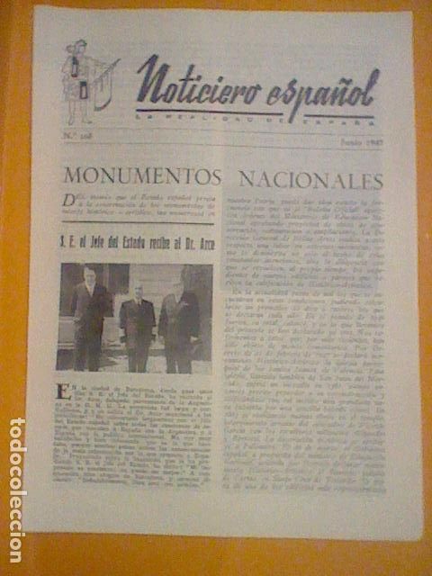 Otros Art&iacute;culos de Coleccionismo en Papel: NOTICIERO ESPA&Ntilde;OL JUNIO 1947 N&ordm; 103 - INST TORRES QUEVEDO - CORPUS - GENERALIFE - 8 PAG