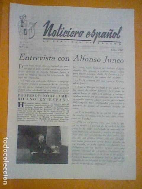 Otros Art&iacute;culos de Coleccionismo en Papel: NOTICIERO ESPA&Ntilde;OL 1947 N&ordm; 111 -ALFONSO JUNCO- ACEITUNA - QUIJOTE CINE - SIERRA GUADARRAMA - 8 PAG