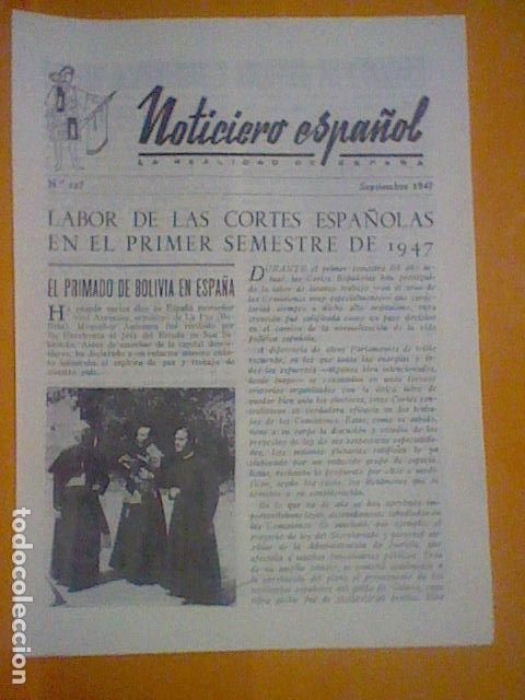 Otros art&iacute;culos de coleccionismo en papel: NOTICIERO ESPA&Ntilde;OL 1947 N&ordm; 127 - MANOLETE TORERO - CANARIAS  - 8 PAG