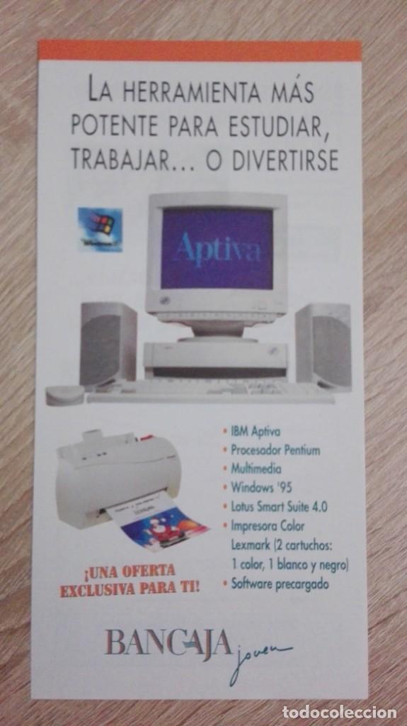 Otros art&iacute;culos de coleccionismo en papel: FOLLETO PUBLICITARIO BANCAJA A&Ntilde;O 1995-ORDENADOR PC IBM APTIVA-PENTIUM-WINDOWS 95.