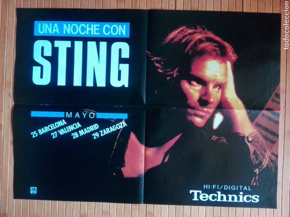 Otros Art&iacute;culos de Coleccionismo en Papel: Poster Sting promocional Tour 1988