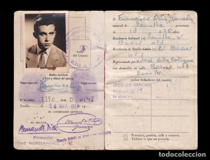 Otros art&iacute;culos de coleccionismo en papel: *** CARNET DE IDENTIDAD ESCOLAR 1957. UNIVERSIDAD DE SEVILLA ***