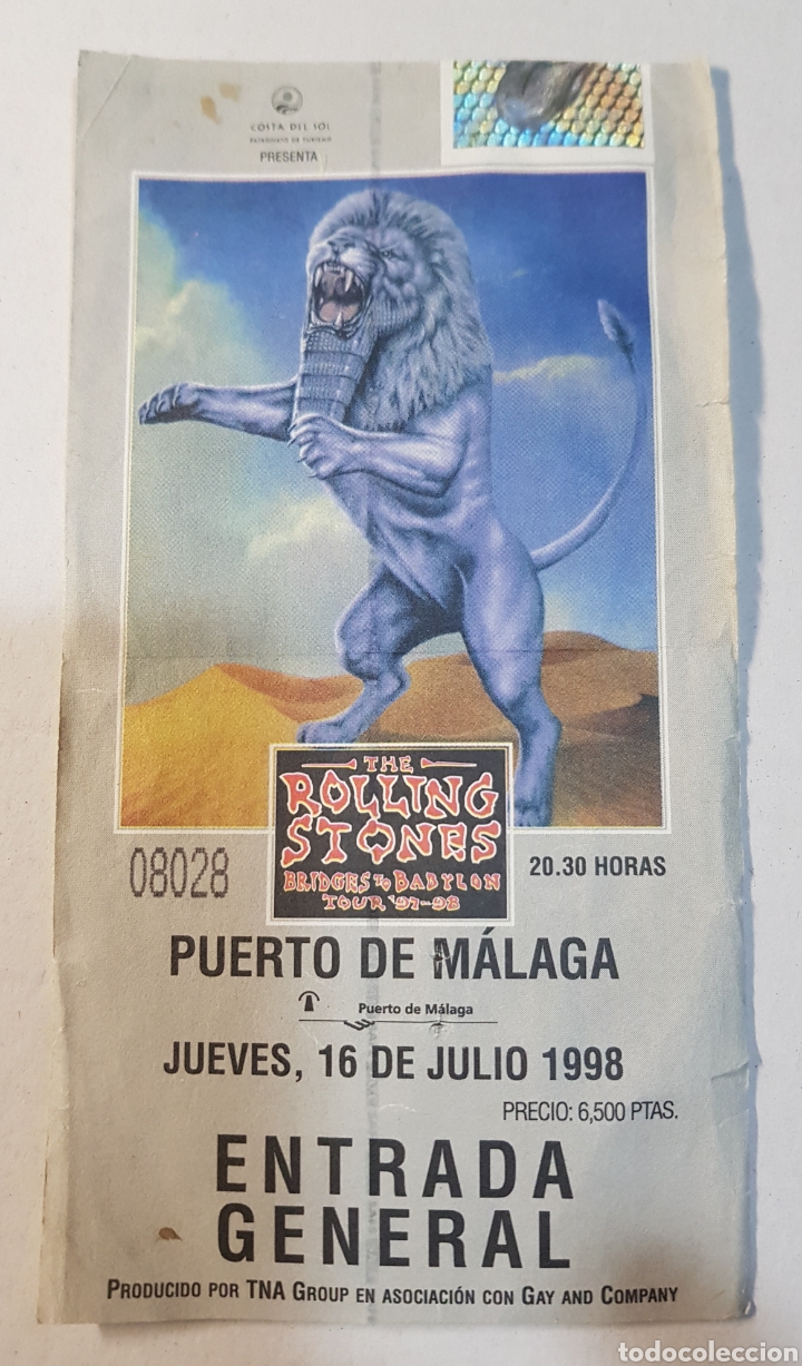 Otros Art&iacute;culos de Coleccionismo en Papel: ENTRADA CONCIERTO ROLLING STONES MALAGA 1998