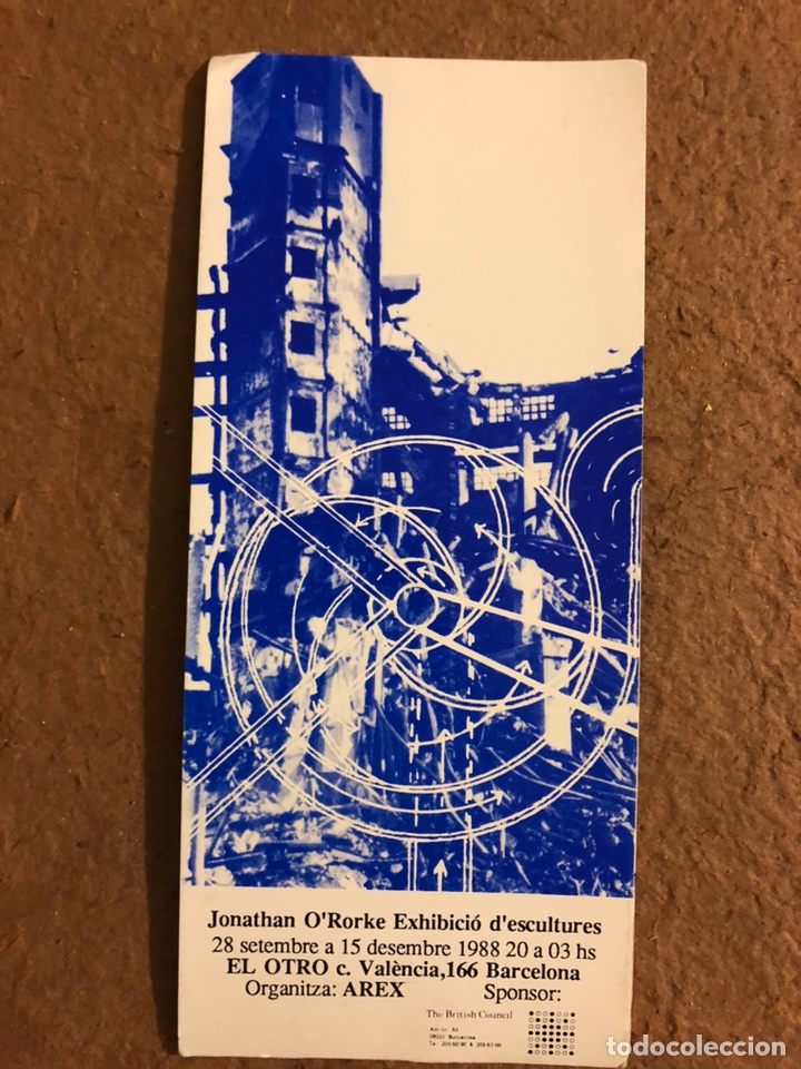 Altri oggetti di carta: JONATHAN O&rsquo;RORKE. TARJETA INVITACI&Oacute;N INAUGURACI&Oacute;N EXPOSICI&Oacute;N EN EL OTRO (BARCELONA), A&Ntilde;OS 80