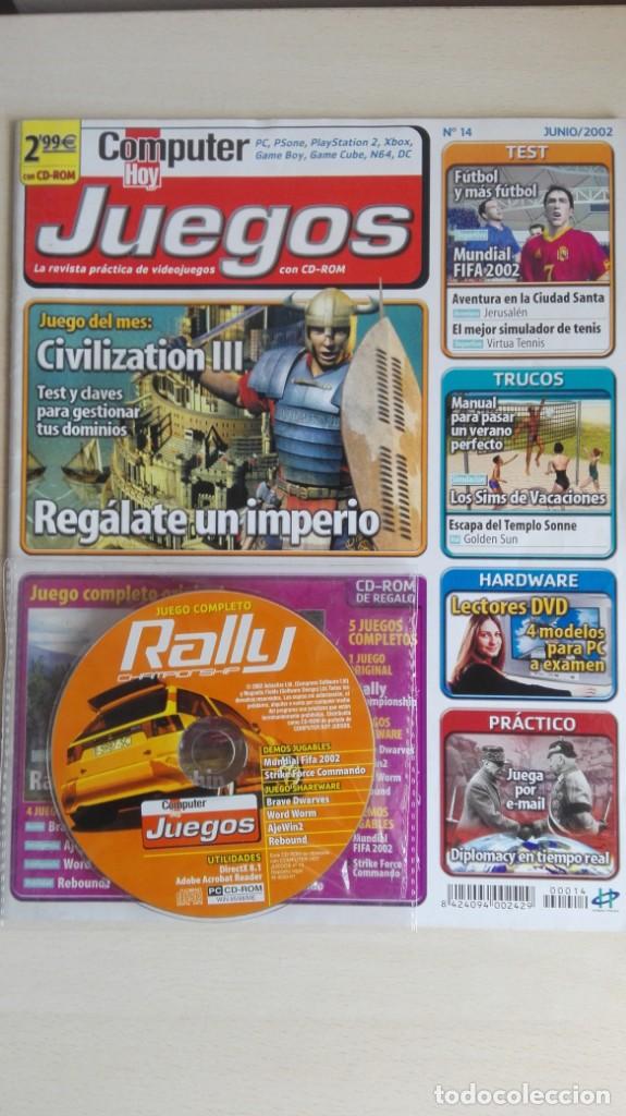 Outros artigos de papel: REVISTA COMPUTER HOY JUEGOS PC-N&ordm; 14-JUNIO 2002-2,99 &euro;-INCLUYE EL CD ROM CON EL JUEGO RALLY