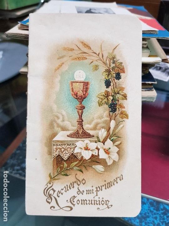 Otros Art&iacute;culos de Coleccionismo en Papel: RELIGIOSO RECUERDO PRIMERA COMUNION CALLEJA LORCA MURCIA 1904