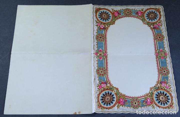 Otros art&iacute;culos de coleccionismo en papel: Papel para cartas troquelado Modernista con puntilla decorada hacia 1900