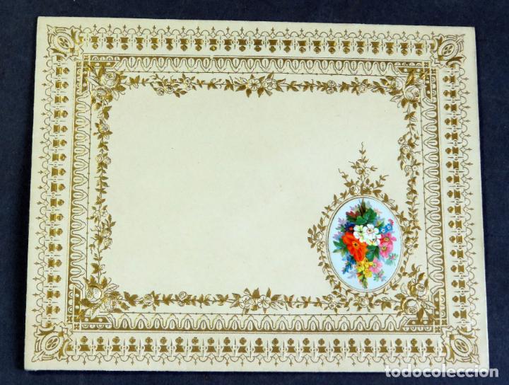 Otros Art&iacute;culos de Coleccionismo en Papel: Sobre papel para cartas troquelado Modernista con ramo flores hacia 1900