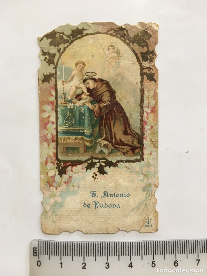 Otros Art&iacute;culos de Coleccionismo en Papel: ESTAMPA RELIGIOSA. S. ANT&Ocirc;NIO DE P&Aacute;DUA. FARM&Aacute;CIA DOMENECH. BARCELONA.