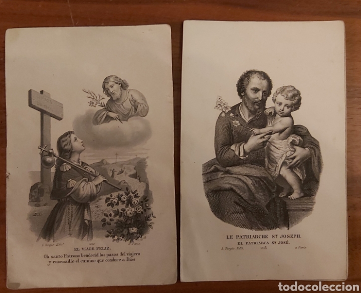 Otros Art&iacute;culos de Coleccionismo en Papel: RELIGI&Oacute;N - DOS ESTAMPAS DE SAN JOS&Eacute; (C. 1900)