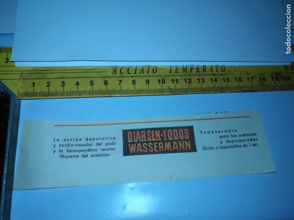 Outros artigos de papel: antigua publicidad de farmacia medicamento farmaceutico marca medicina , recorte de prensa