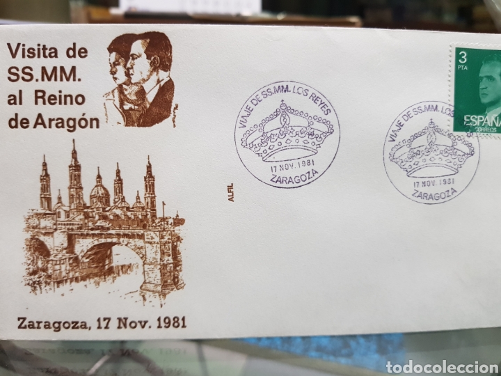 Otros Art&iacute;culos de Coleccionismo en Papel: ANTIGUO SOBRE VISITA SS MM AL REINO DE ARAGON ZARAGOZA 1981