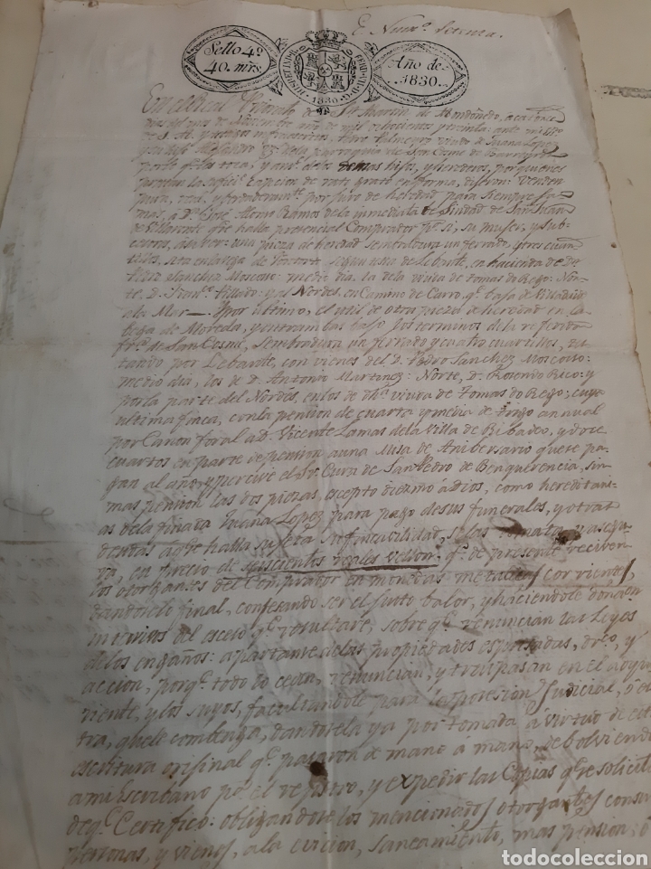 Paper Collecting Others: 1830 Lugo Mondo&ntilde;edo sello 4.. 4oms Fernando VII escritura