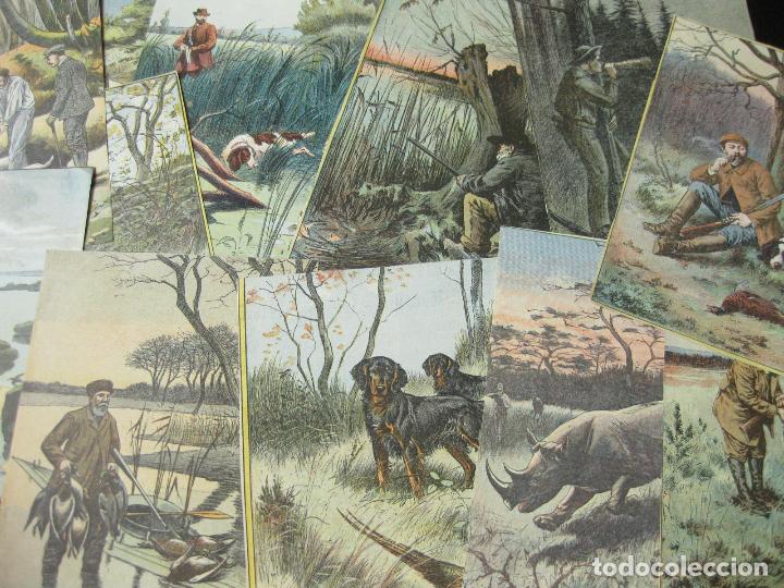 Otros Art&iacute;culos de Coleccionismo en Papel: LOTE DE PEQUE&Ntilde;AS 12 L&Aacute;MINAS RELACIONADAS CON LA CAZA DE ALGUNA REVISTA FRANCESA DE ART&Iacute;CULOS DE CAZA