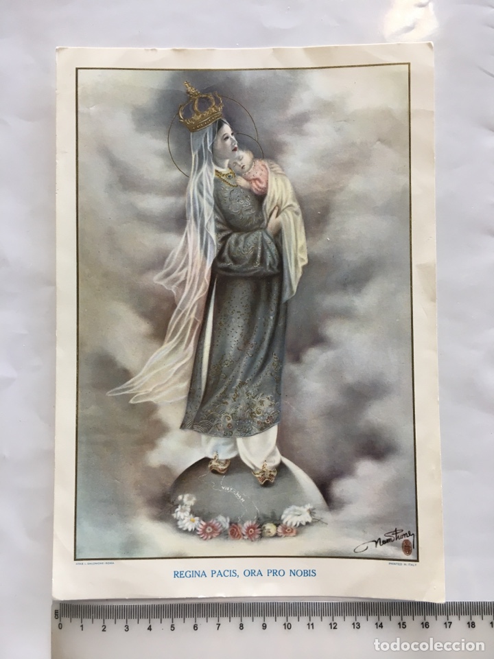 Otros Art&iacute;culos de Coleccionismo en Papel: ESTAMPA RELIGIOSA. REGINA PACIS, ORA PRO NOBIS. PRINTED IN ITALY.