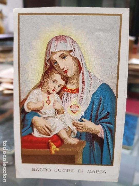 Paper Collecting Others: ANTIGUA ESTAMPA RELIGIOSA SACRO CUORE DI MARIA