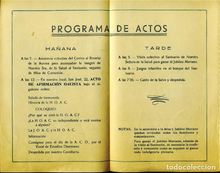 Otros art&iacute;culos de coleccionismo en papel: Programa dactes del DIA DEL CENTRO de la HOAC de Sabadell. 1954 - Foto 2