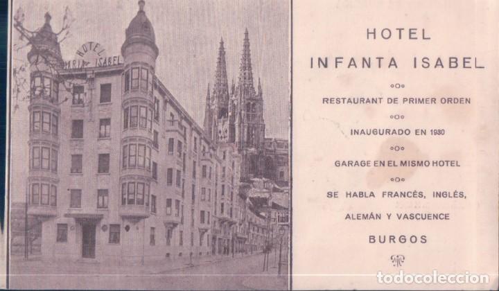 Paper Collecting Others: BURGOS - HOTEL INFANTA ISABEL 1980 - REVERSO PLANO DE BURGOS - SITUACION DEL HOTEL