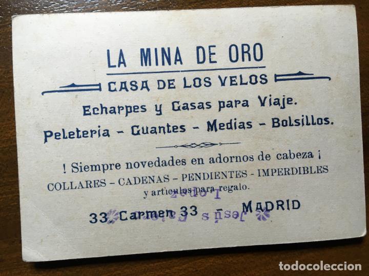 Otros Art&iacute;culos de Coleccionismo en Papel: tarjeta la mina de oro, casa de los velos. echarpes,peleter&iacute;a,medias,Madrid. Virgen del Carmen