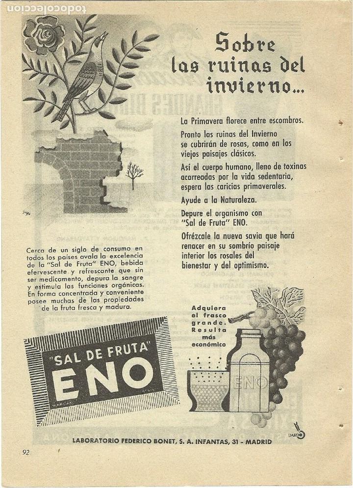 Paper Collecting Others: Recorte Publicitario Sal de fruta ENO - Publicidad revista prensa peri&oacute;dico antiguo vintage