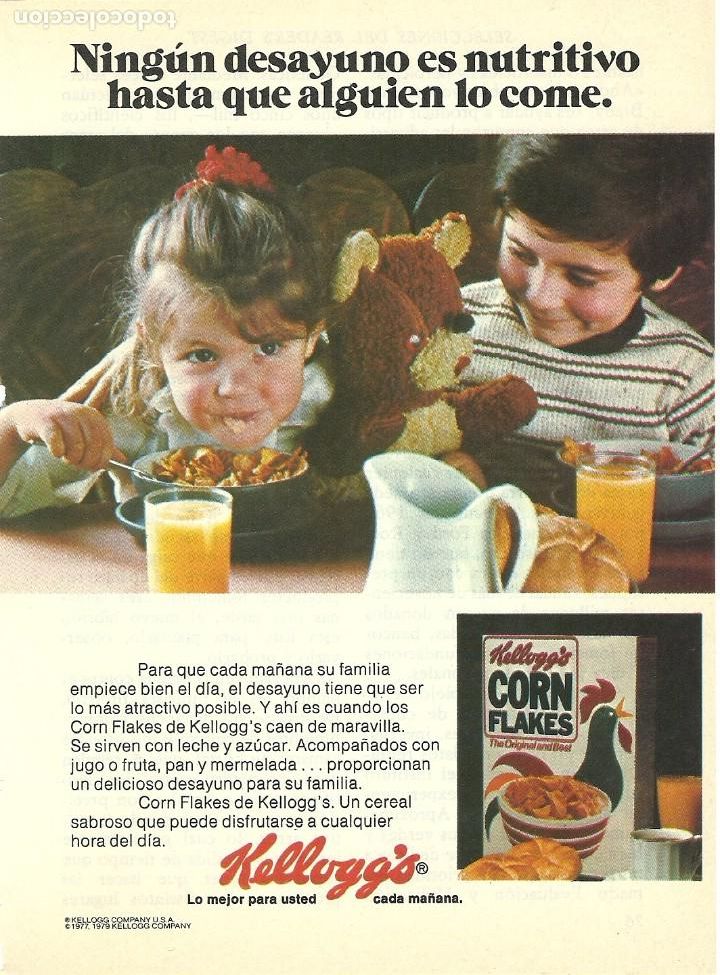 Otros Art&iacute;culos de Coleccionismo en Papel: Recorte Publicitario Kellogg's - Publicidad revista prensa peri&oacute;dico antiguo Vintage