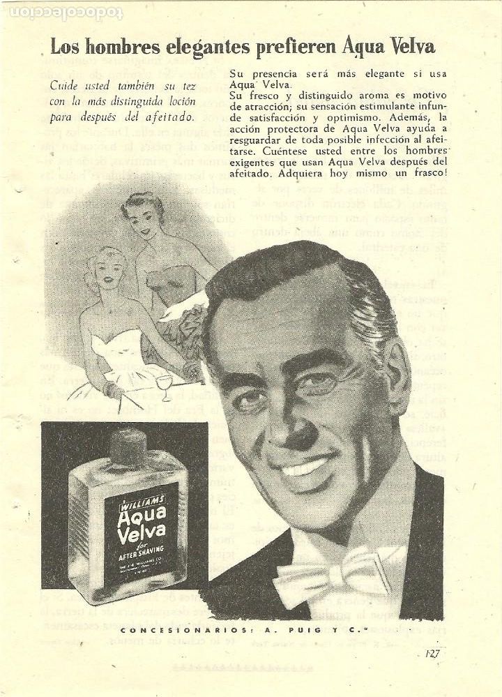 Otros Art&iacute;culos de Coleccionismo en Papel: Recorte Publicitario Aqua Velva afeitado - Publicidad revista prensa peri&oacute;dico antiguo vintage