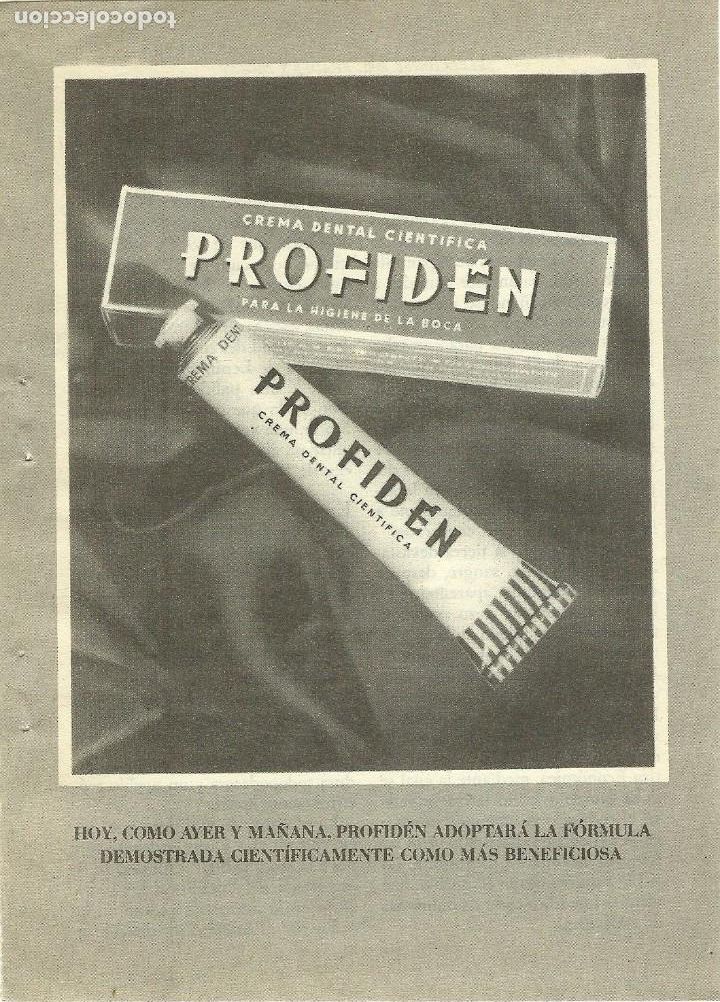 Otros Art&iacute;culos de Coleccionismo en Papel: Recorte Publicitario PROFIDEN crema dental - Publicidad revista prensa peri&oacute;dico antiguo vintage