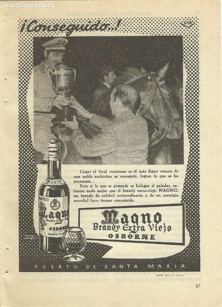 Otros Art&iacute;culos de Coleccionismo en Papel: Recorte Publicitario MAGNO Brandy OSBORNE - Publicidad revista prensa peri&oacute;dico antiguo vintage