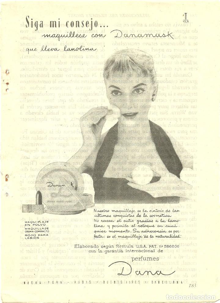 Otros Art&iacute;culos de Coleccionismo en Papel: Recorte Publicitario DANAMASK maquillaje perfumes - Publicidad revista prensa peri&oacute;dico antiguo
