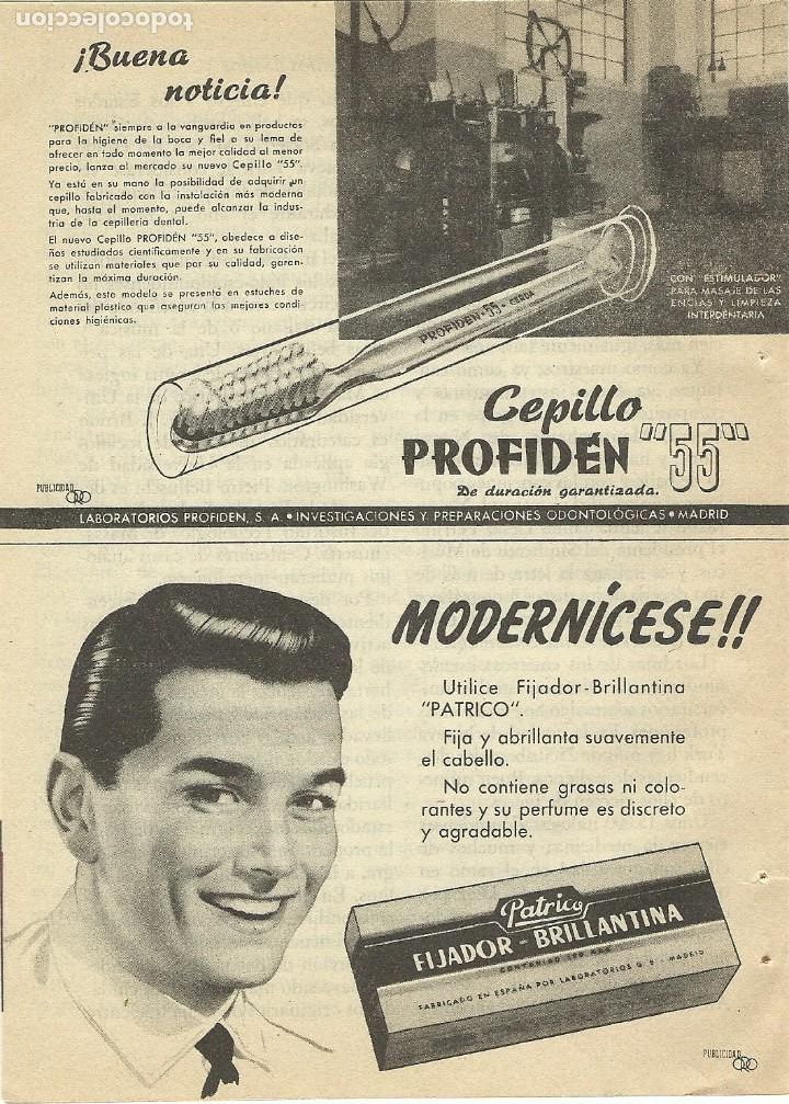 Otros Art&iacute;culos de Coleccionismo en Papel: Recorte Publicitario PROFIDEN cepillo y PATRICO fijador de pelo Publicidad revista prensa peri&oacute;dico